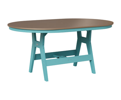 Berlin Gardens Harbor 44" x 64" Oblong Table in Aruba Blue, Hammered Bronze top