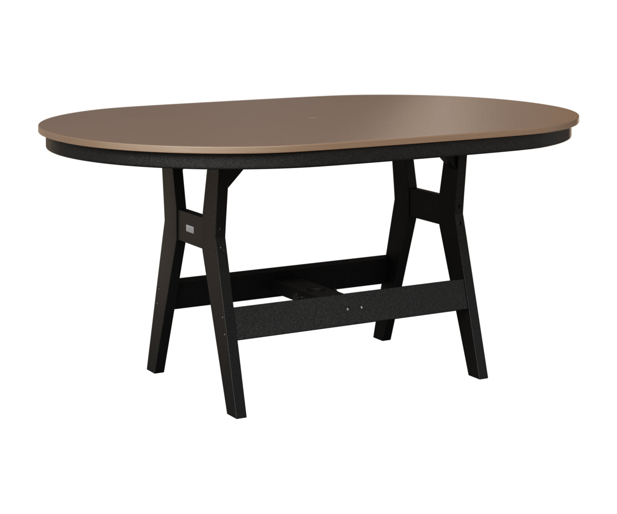 Berlin Gardens Harbor 44" x 64" Oblong Table in Black, Hammered Bronze top