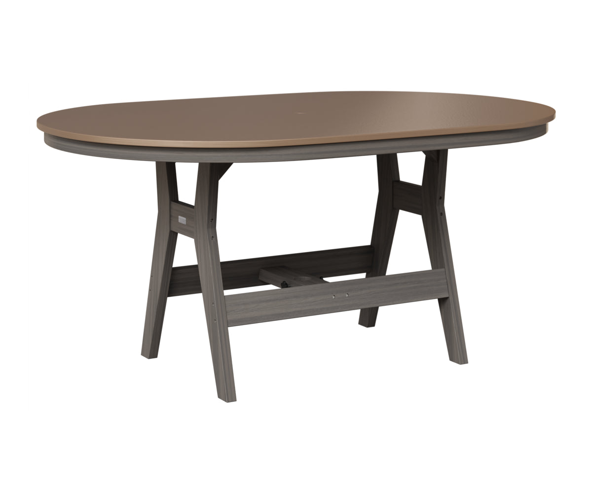 Berlin Gardens Harbor 44" x 64" Oblong Table in Coastal Gray, Hammered Bronze top