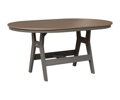 Berlin Gardens Harbor 44" x 64" Oblong Table in Coastal Gray, Hammered Bronze top