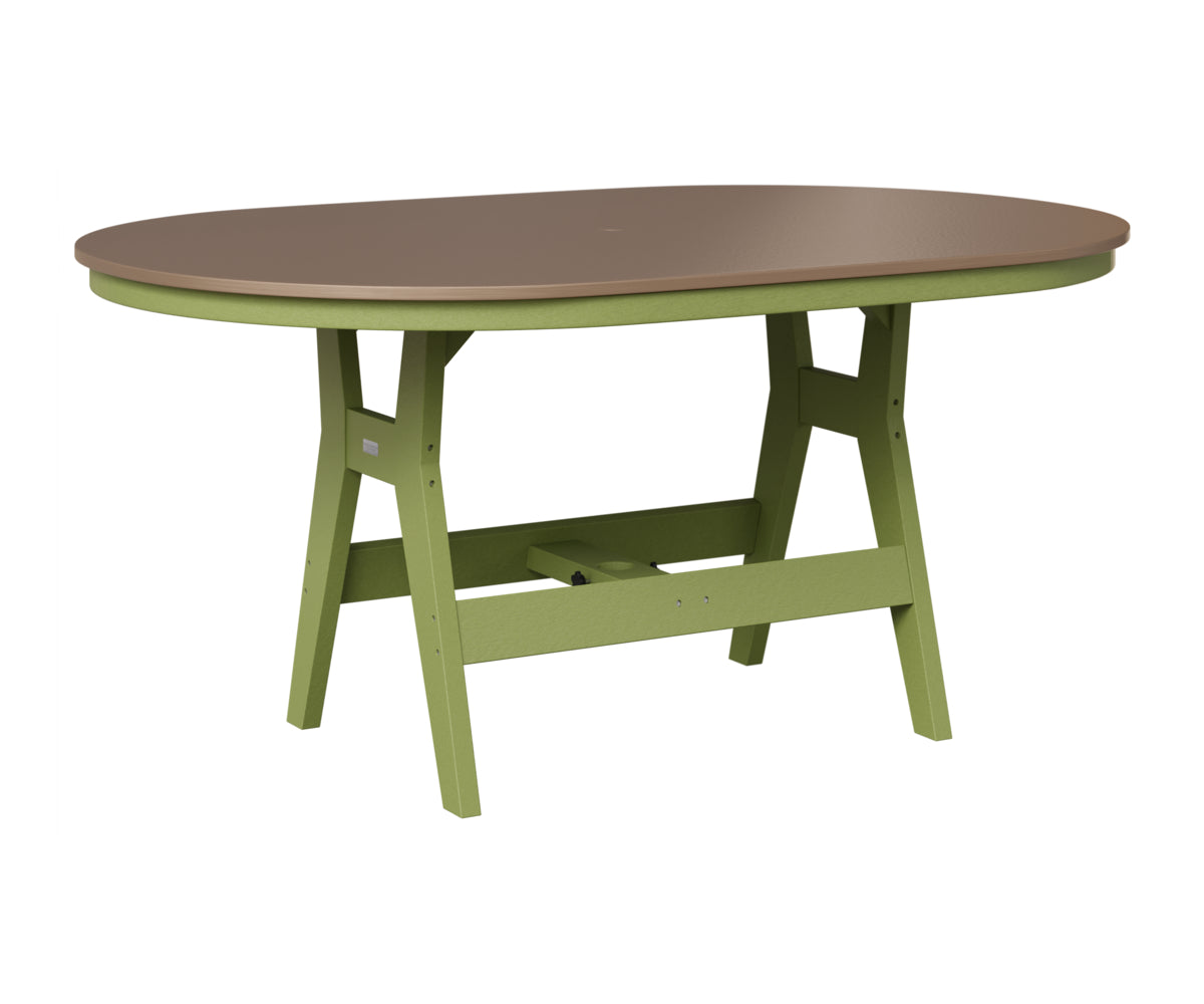 Berlin Gardens Harbor 44" x 64" Oblong Table in Kiwi Green, Hammered Bronze top