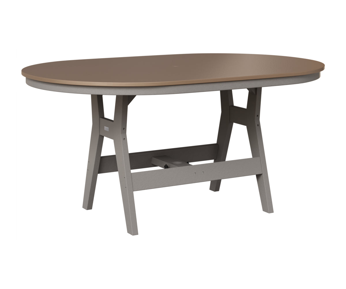 Berlin Gardens Harbor 44" x 64" Oblong Table in Light Gray, Hammered Bronze top