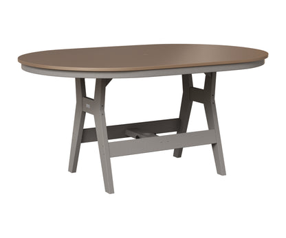 Berlin Gardens Harbor 44" x 64" Oblong Table in Light Gray, Hammered Bronze top
