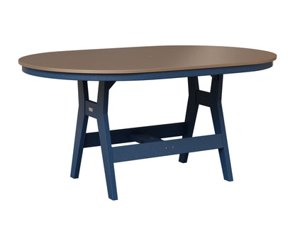 Berlin Gardens Harbor 44" x 64" Oblong Table in Navy Blue, Hammered Bronze top