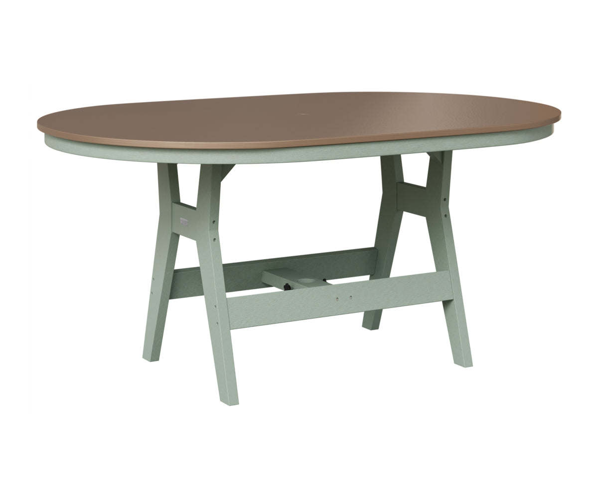 Berlin Gardens Harbor 44" x 64" Oblong Table in Sea Foam, Hammered Bronze top