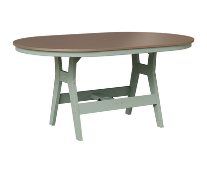 Berlin Gardens Harbor 44" x 64" Oblong Table in Sea Foam, Hammered Bronze top