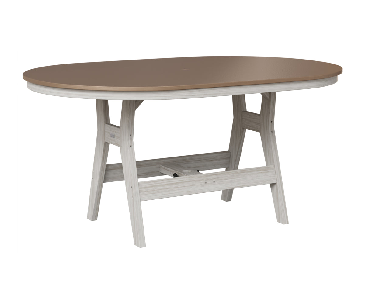 Berlin Gardens Harbor 44" x 64" Oblong Table in Seashell, Hammered Bronze top