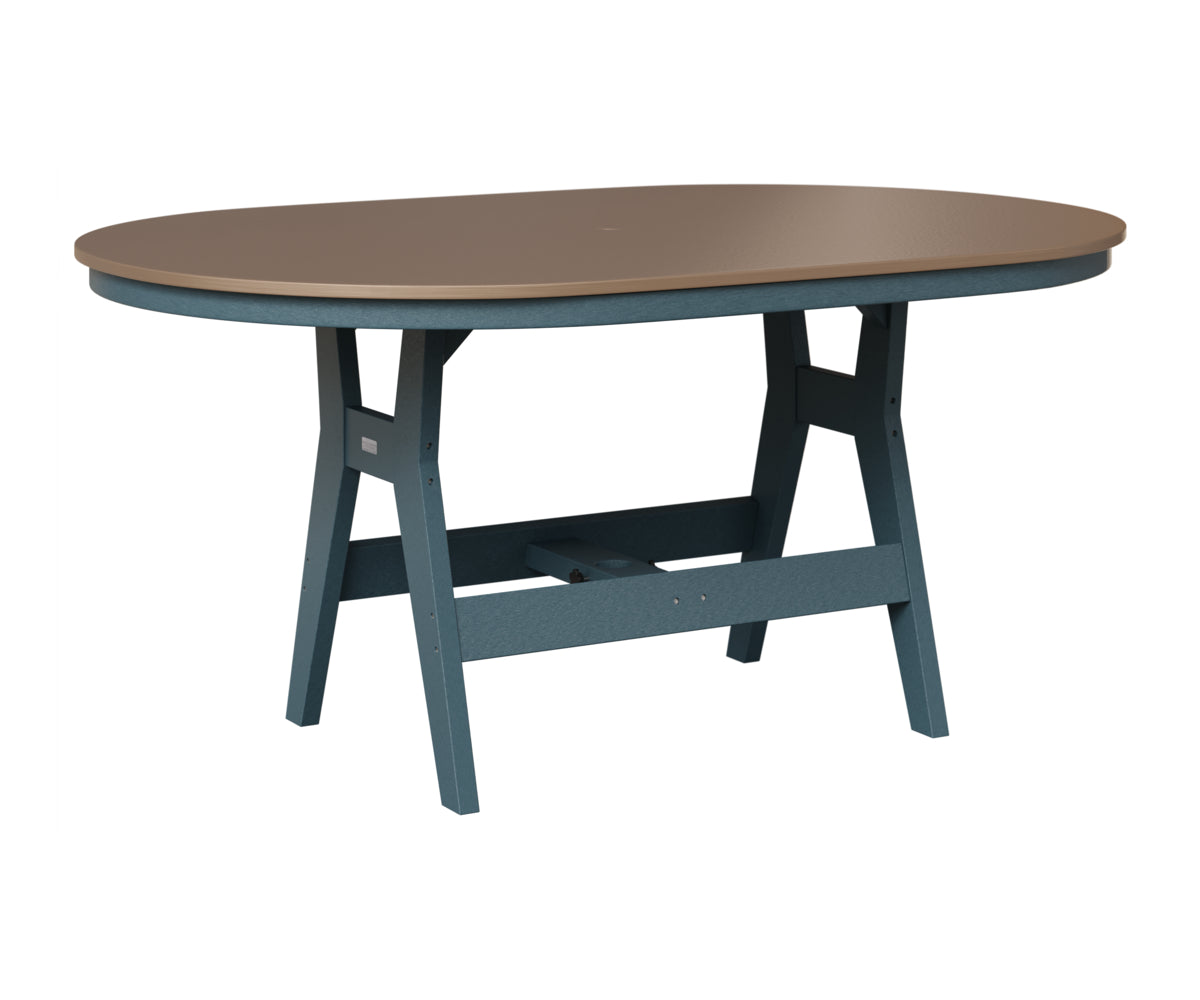 Berlin Gardens Harbor 44" x 64" Oblong Table in Slate, Hammered Bronze top