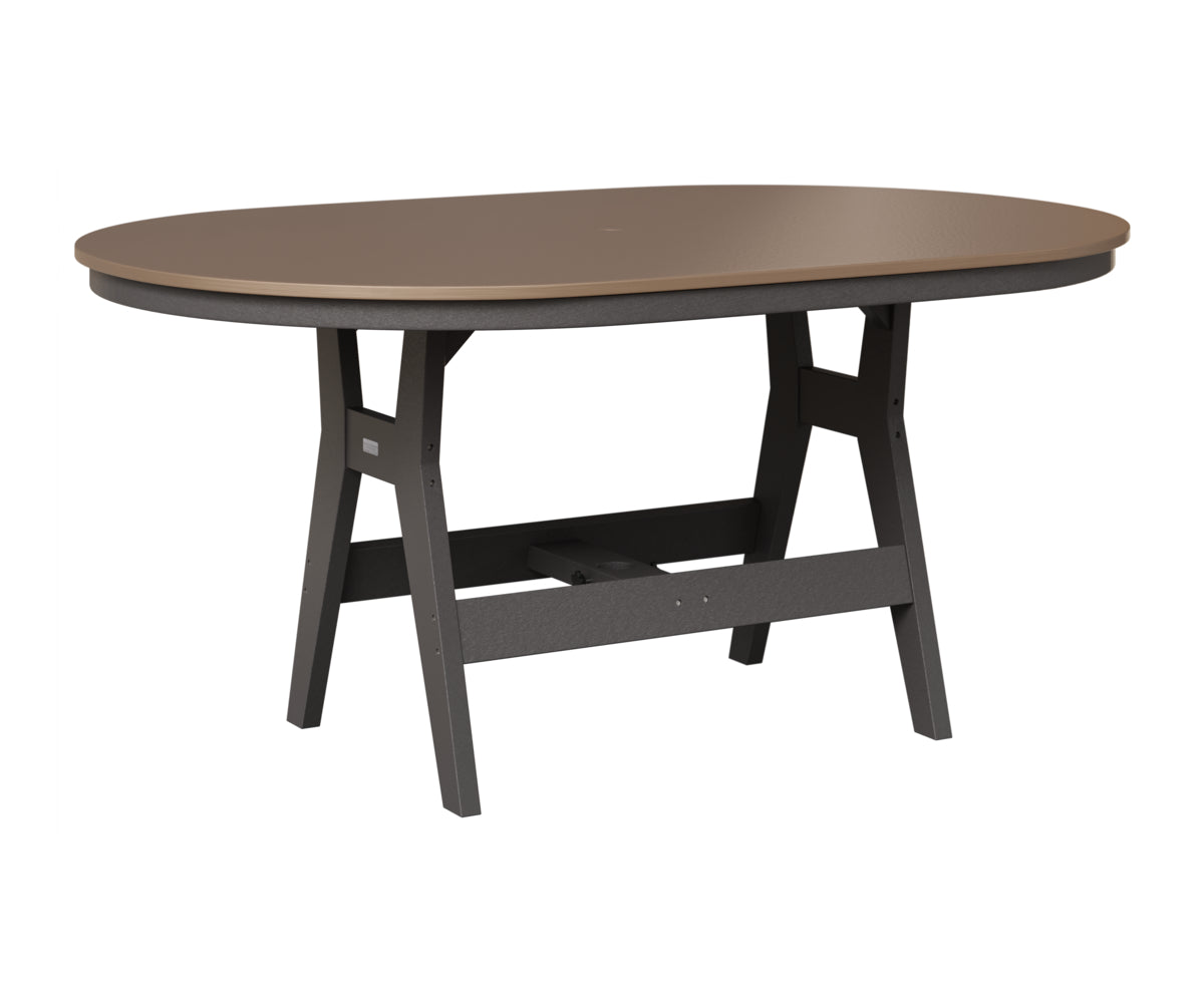 Berlin Gardens Harbor 44" x 64" Oblong Table in Smoke Gray, Hammered Bronze top