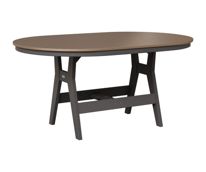 Berlin Gardens Harbor 44" x 64" Oblong Table in Smoke Gray, Hammered Bronze top