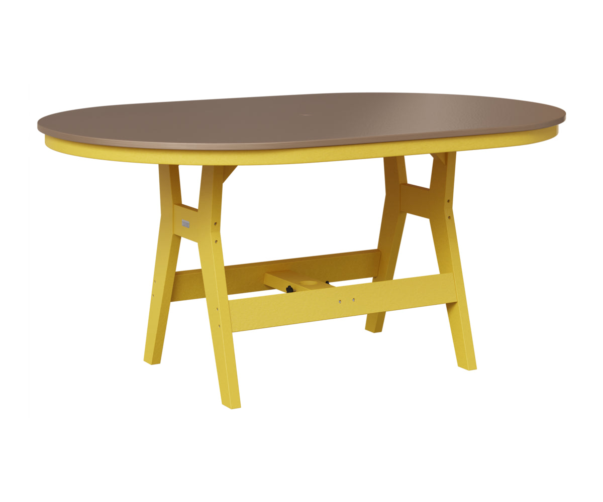 Berlin Gardens Harbor 44" x 64" Oblong Table in Sunburst Yellow, Hammered Bronze top