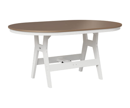 Berlin Gardens Harbor 44" x 64" Oblong Table in White, Hammered Bronze top