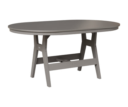 Berlin Gardens Harbor 44" x 64" Oblong Table in Light Gray, Hammered Stainless top