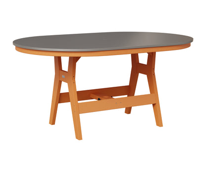 Berlin Gardens Harbor 44" x 64" Oblong Table in Mango Orange, Hammered Stainless top