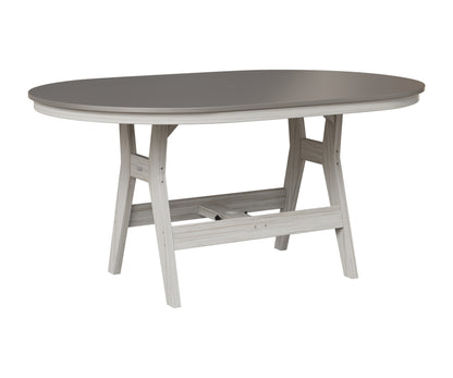 Berlin Gardens Harbor 44" x 64" Oblong Table in Seashell, Hammered Stainless top