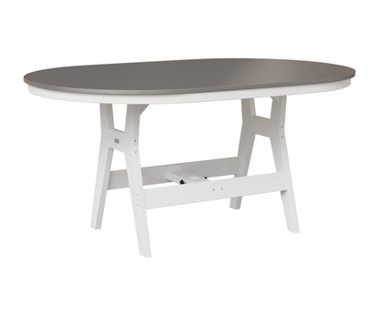 Berlin Gardens Harbor 44" x 64" Oblong Table in White, Hammered Stainless top