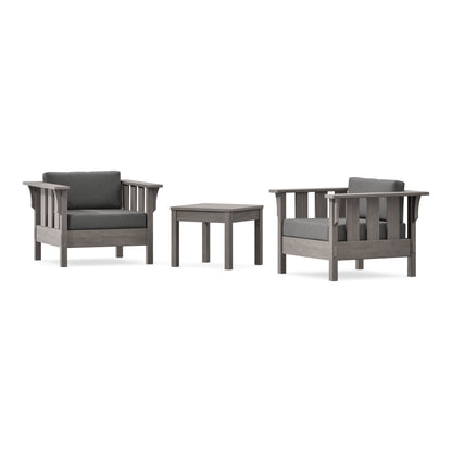POLYWOOD Acadia 3-Piece Deep Seating Set in Driftwood