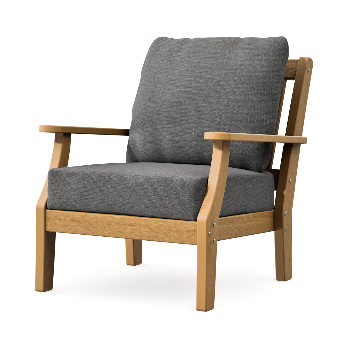 POLYWOOD Chinoiserie Deep Seating Chair in Natural / Ash Charcoal