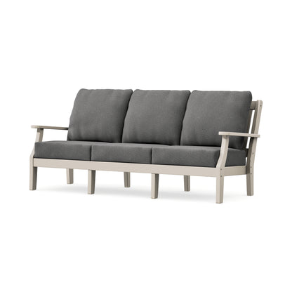POLYWOOD Chinoiserie Deep Seating Sofa in Sand / Ash Charcoal