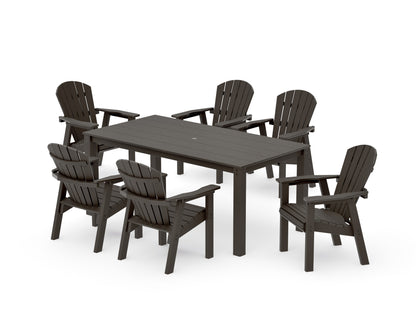 POLYWOOD Seashell 7-Piece Parsons Dining Set in Vintage Coffee
