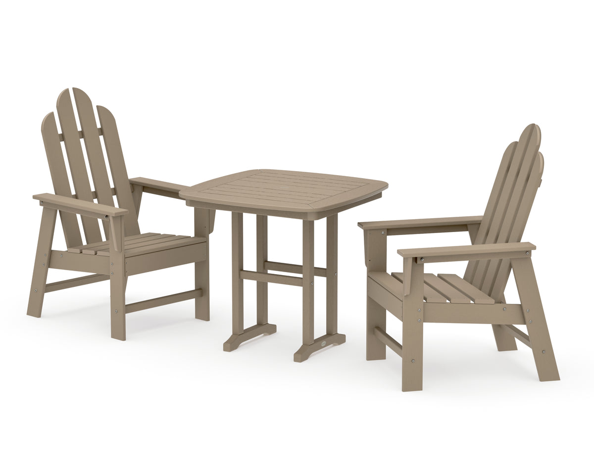 POLYWOOD Long Island 3-Piece Dining Set in Vintage Sahara