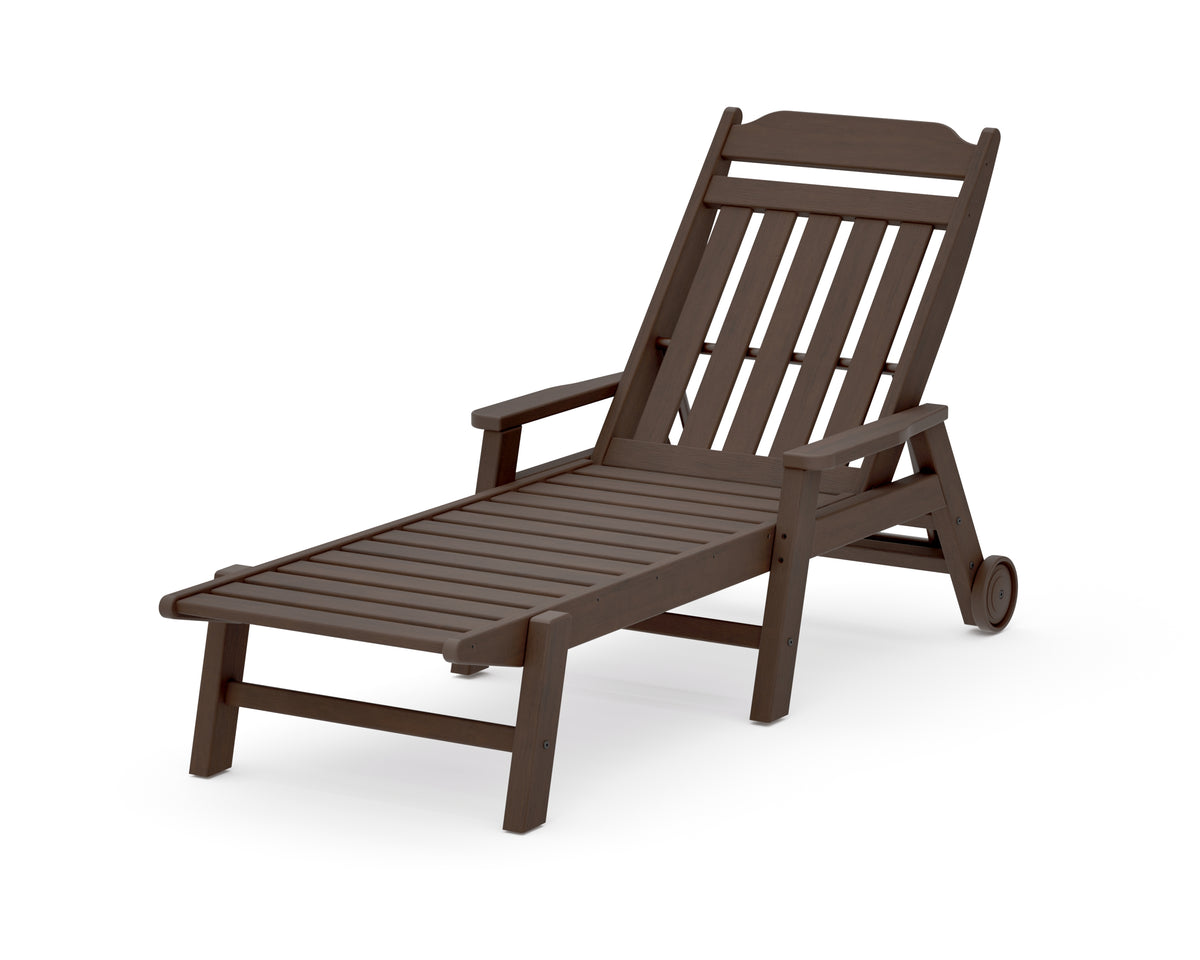 POLYWOOD Cottage Chaise with Arms and Wheels in Kona