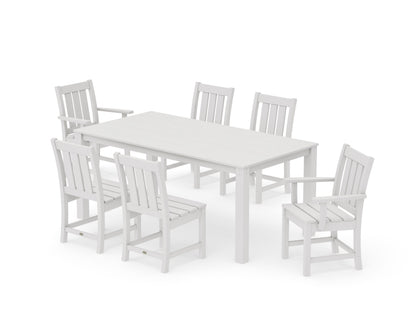 POLYWOOD Oxford 7-Piece Parsons Dining Set in Vintage White