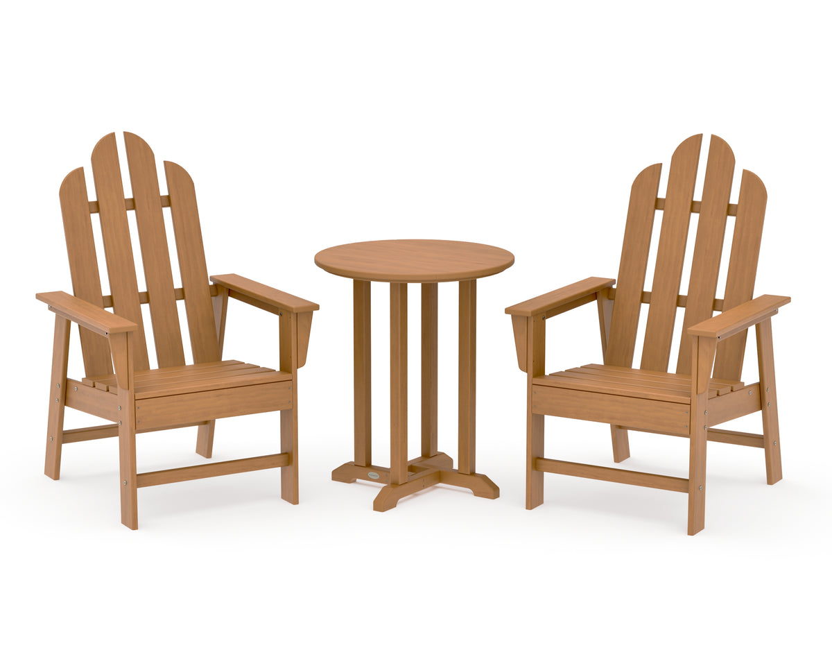 POLYWOOD Long Island 3-Piece Round Bistro Dining Set in Natural