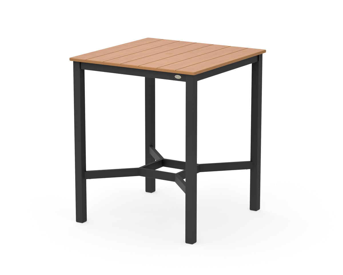 POLYWOOD Main Street 36 x 36 Bar Table in Black / Natural