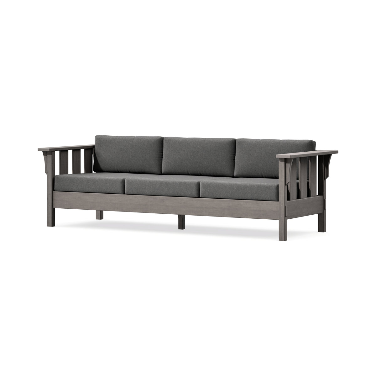 POLYWOOD Acadia Deep Seating Sofa in Driftwood / Ash Charcoal
