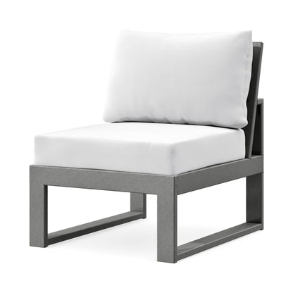 POLYWOOD Modular Armless Chair in Slate Grey / Natural