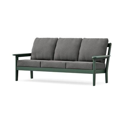 POLYWOOD Cottage Deep Seating Sofa in Green / Ash Charcoal