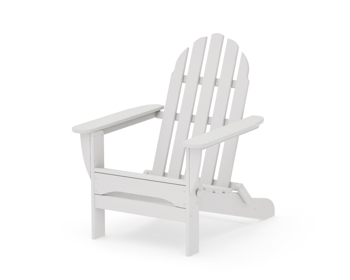 POLYWOOD Classic Folding Adirondack Chair in Vintage White