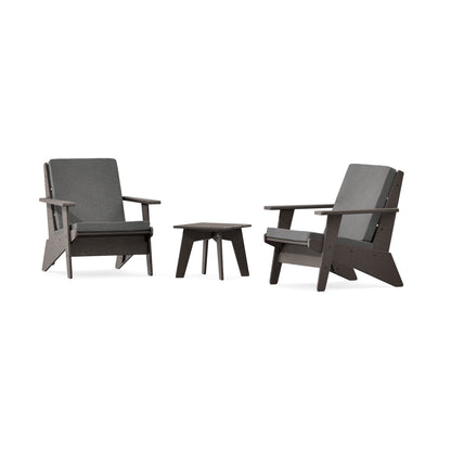 POLYWOOD Riviera Modern Lounge 3-Piece Set in Vintage Coffee