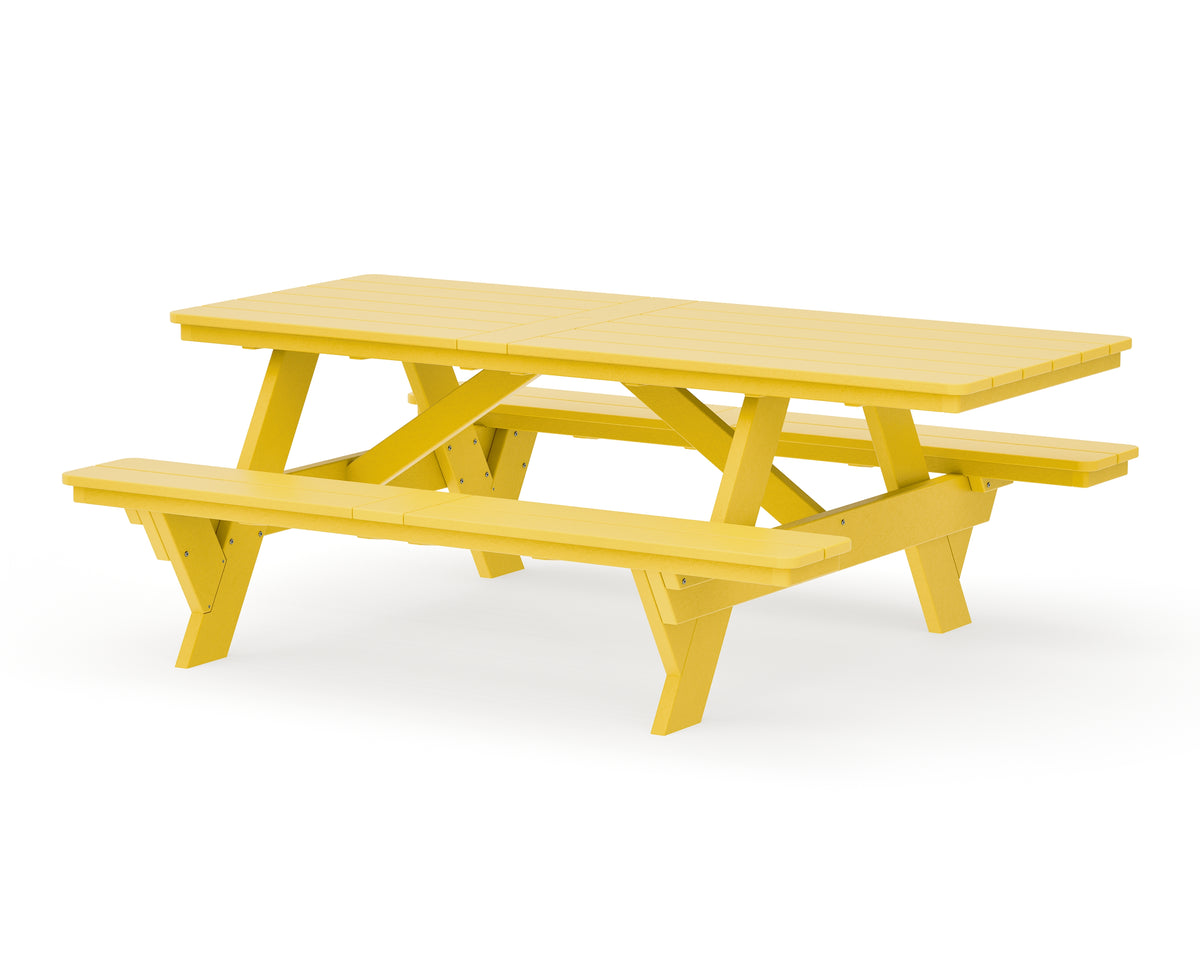 POLYWOOD Rockford 85” ADA Picnic Table in Lemon