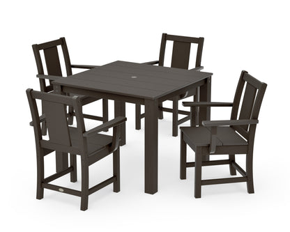POLYWOOD Prairie 5-Piece Parsons Dining Set in Vintage Coffee
