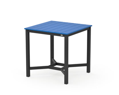 POLYWOOD Main Street 36 x 36 Counter Table in Black / Pacific Blue