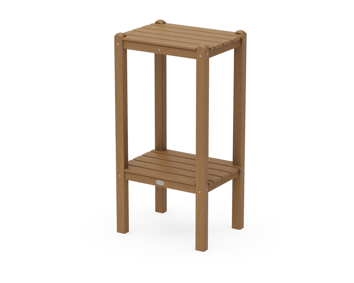 POLYWOOD Two Shelf Bar Side Table in Natural