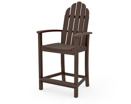 POLYWOOD Classic Adirondack Counter Chair in Kona