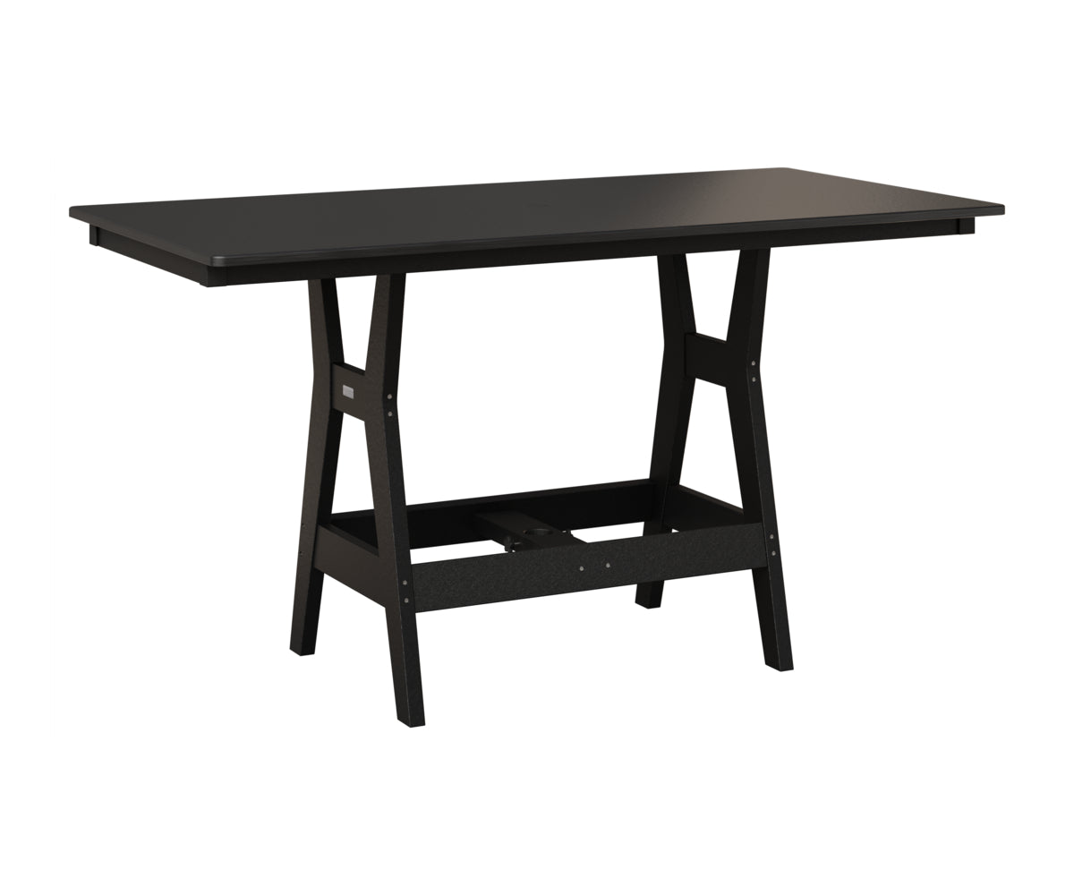 Berlin Gardens Harbor 33" x 66" Rectangular Table in Black, Hammered Black top