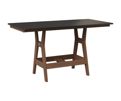 Berlin Gardens Harbor 33" x 66" Rectangular Table in Brazilian Walnut, Hammered Black top