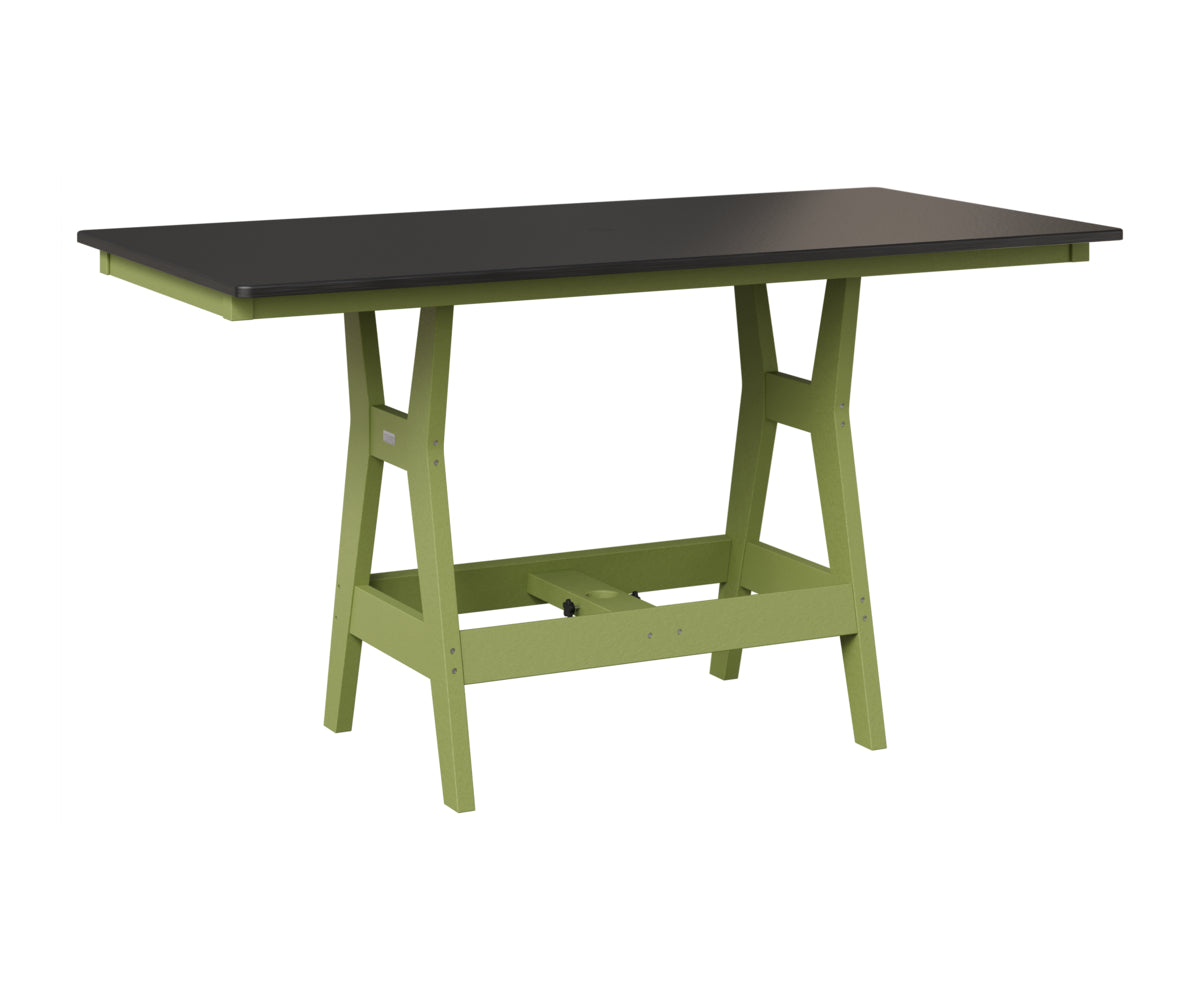 Berlin Gardens Harbor 33" x 66" Rectangular Table in Kiwi Green, Hammered Black top
