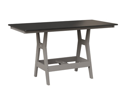 Berlin Gardens Harbor 33" x 66" Rectangular Table in Light Gray, Hammered Black top