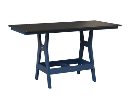 Berlin Gardens Harbor 33" x 66" Rectangular Table in Navy Blue, Hammered Black top