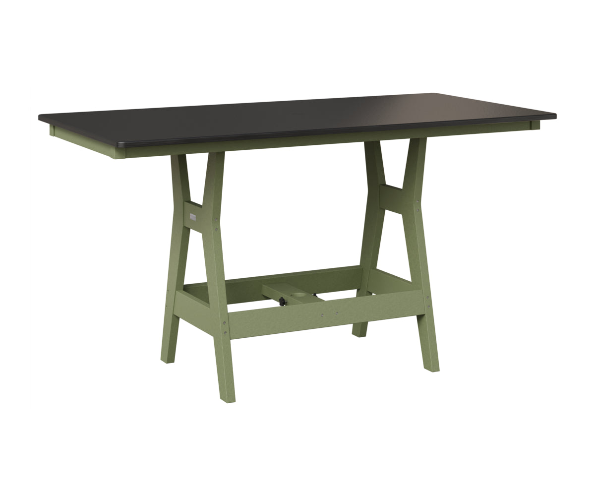 Berlin Gardens Harbor 33" x 66" Rectangular Table in Sage, Hammered Black top