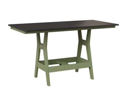 Berlin Gardens Harbor 33" x 66" Rectangular Table in Sage, Hammered Black top