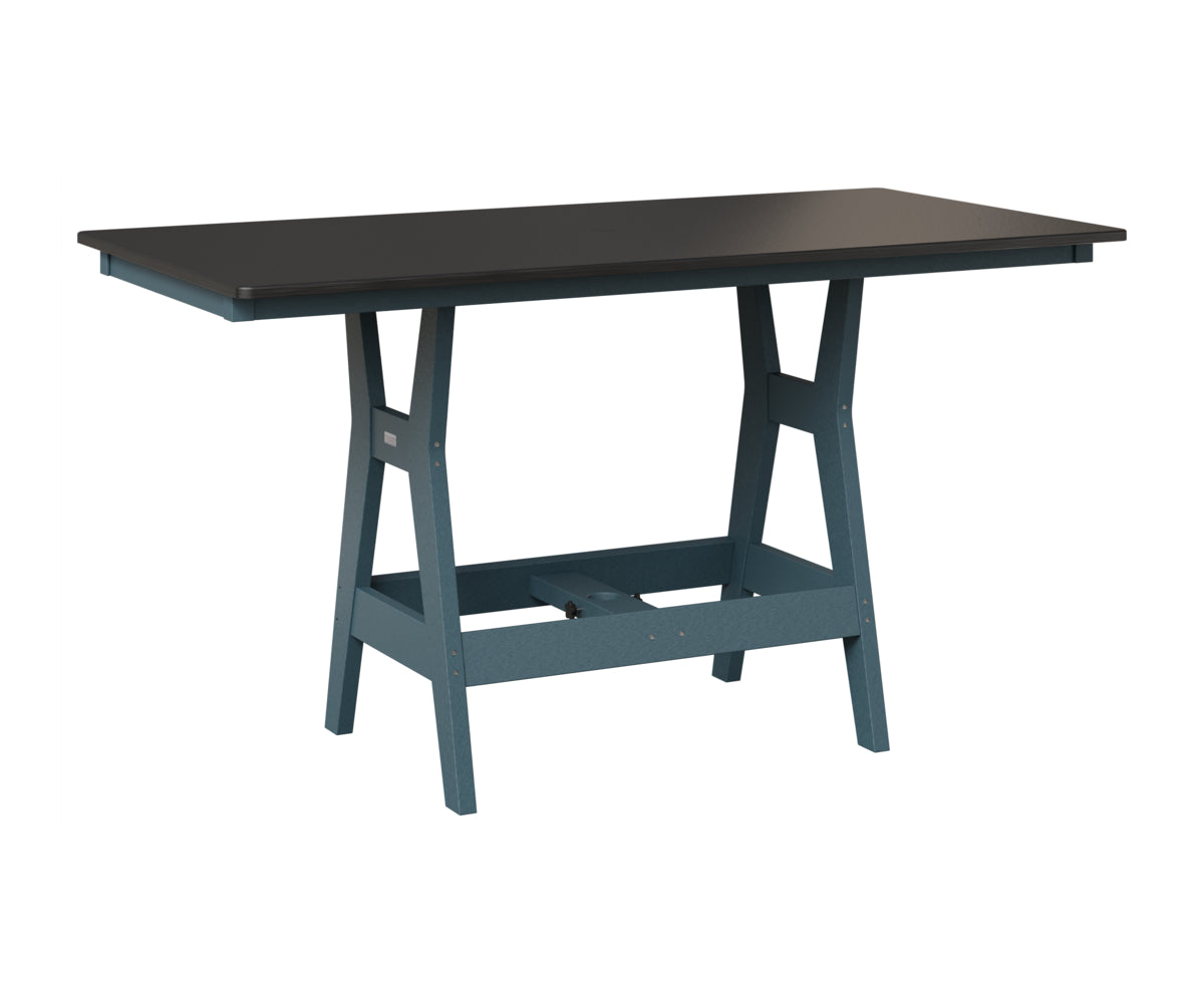 Berlin Gardens Harbor 33" x 66" Rectangular Table in Slate, Hammered Black top
