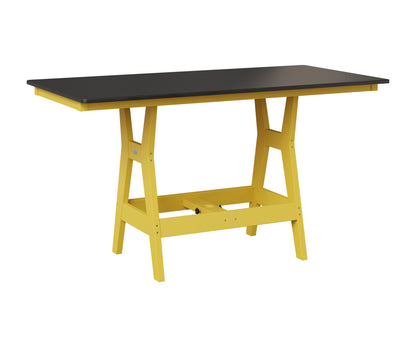 Berlin Gardens Harbor 33" x 66" Rectangular Table in Sunburst Yellow, Hammered Black top