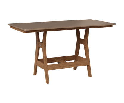 Berlin Gardens Harbor 33" x 66" Rectangular Table in Antique Mahogany, Hammered Bronze top