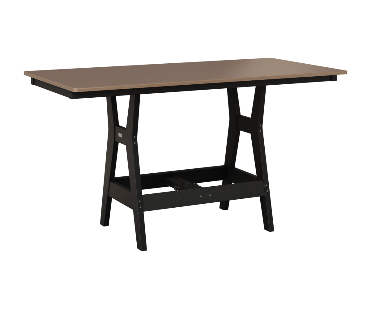 Berlin Gardens Harbor 33" x 66" Rectangular Table in Black, Hammered Bronze top